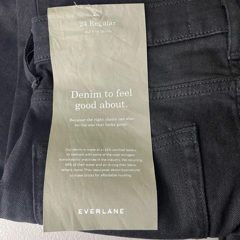 EVERLANE NWT MID-RISE SKINNY BLACK JEANS 24